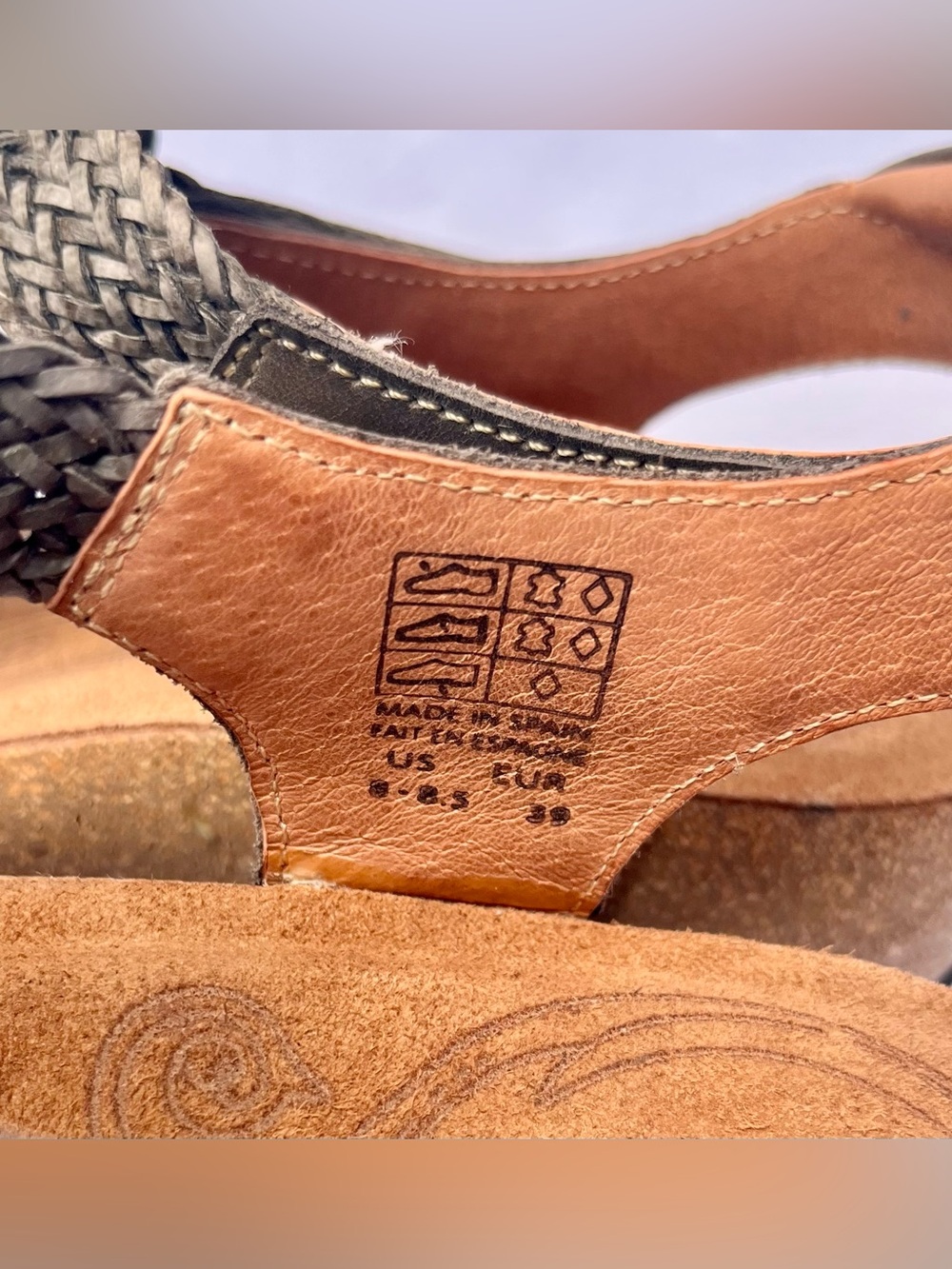 Taos Trulie Leather Sandals Comfort Shoes Braided Strap Boho Slingback 39 8-8.5 - Picture 7 of 13